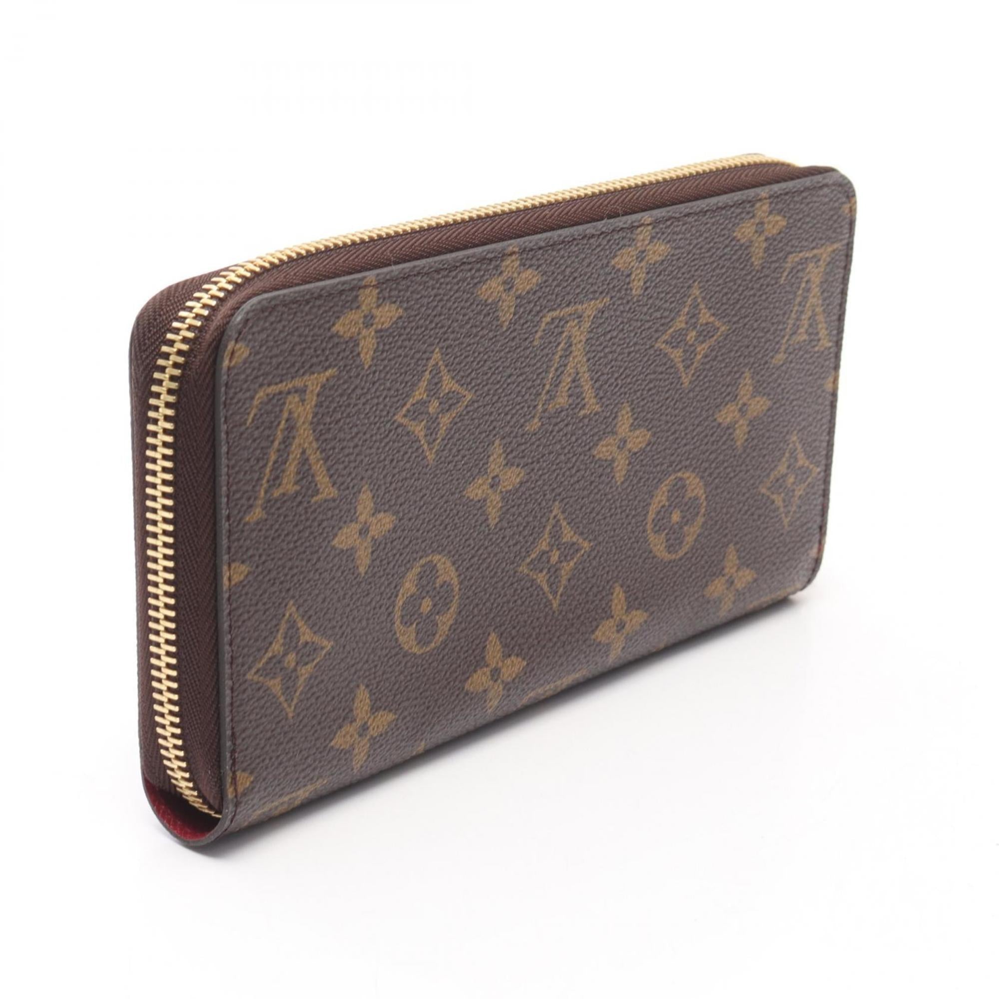 Louis Vuitton Brown Fuchsia Pink Pvc Coated Canvas Leather Long Wallet (Bi-Fold) (Pre-Owned)