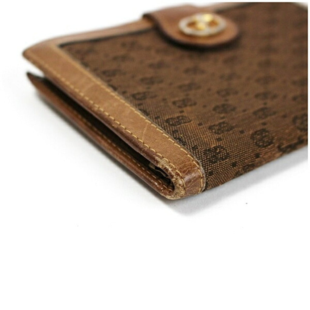 Gucci Brown Canvas Leather Wallet (Bi-Fold) (Pre-Owned)