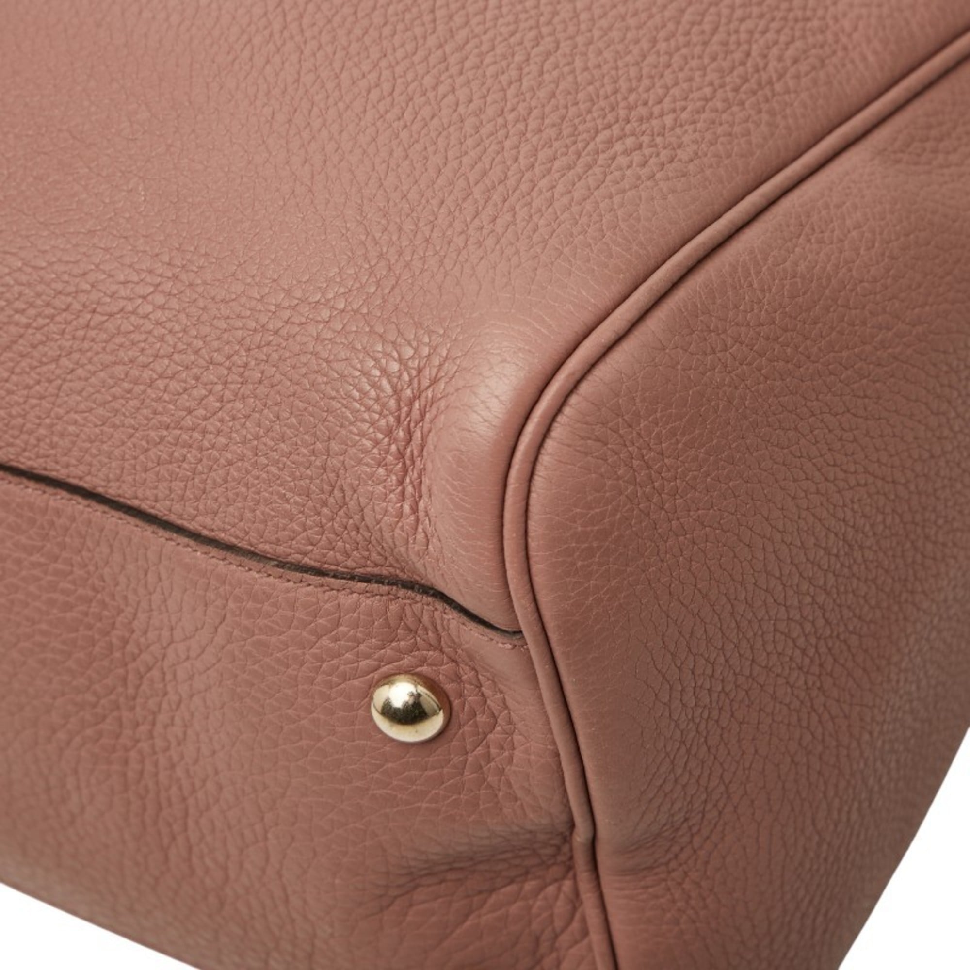 Gucci Pink Leather Handbag Shoulder Bag (Pre-Owned)