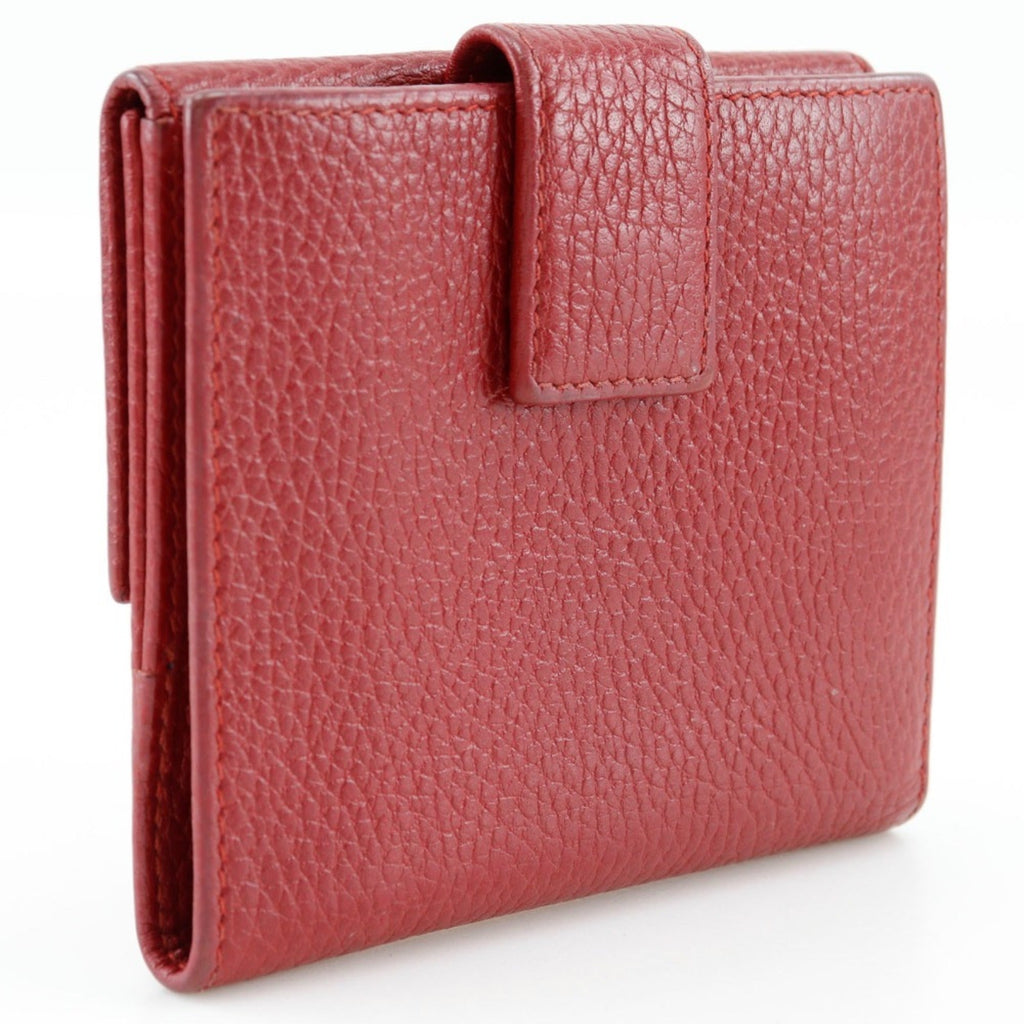 Gucci Red Color Leather Wallet (Bi-Fold) (Pre-Owned)