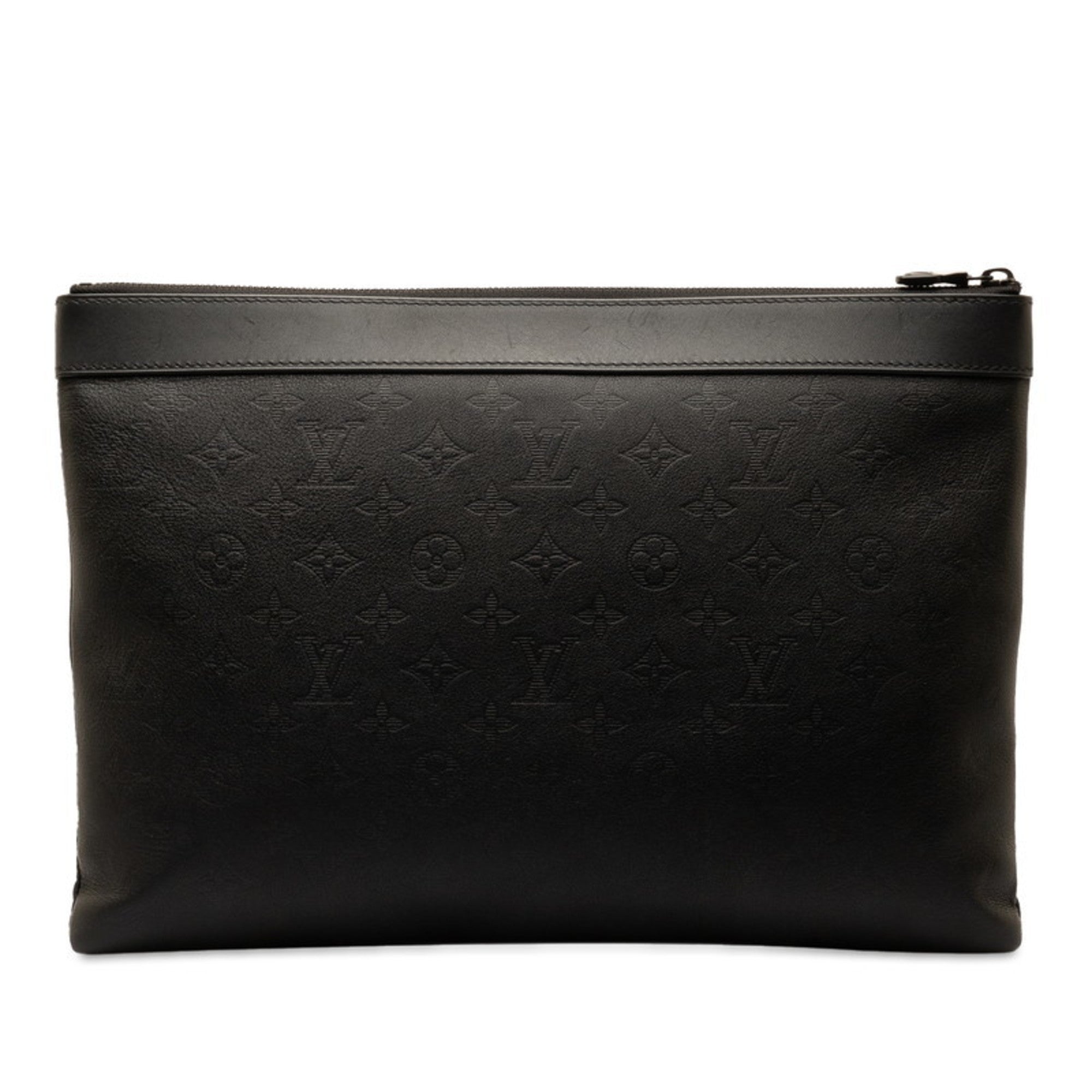 Louis Vuitton Black Leather Clutch Bag Pochette (Pre-Owned)