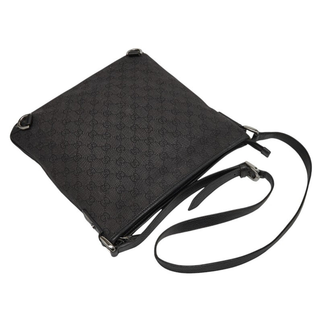 Gucci Black Canvas Leather Shoulder Bag (Pre-Owned)