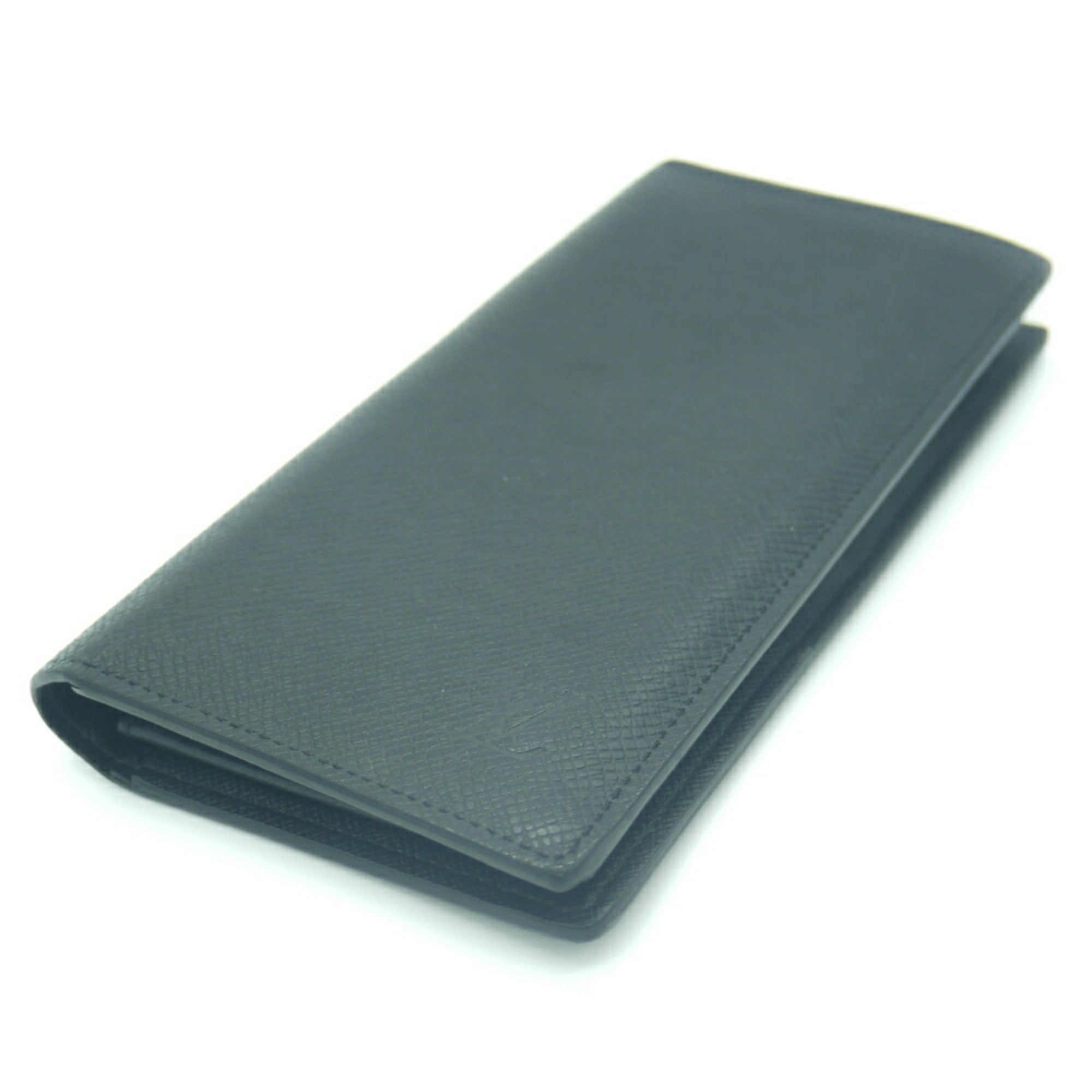 Louis Vuitton Noir Taiga Leather Long Wallet (Bi-Fold) (Pre-Owned)