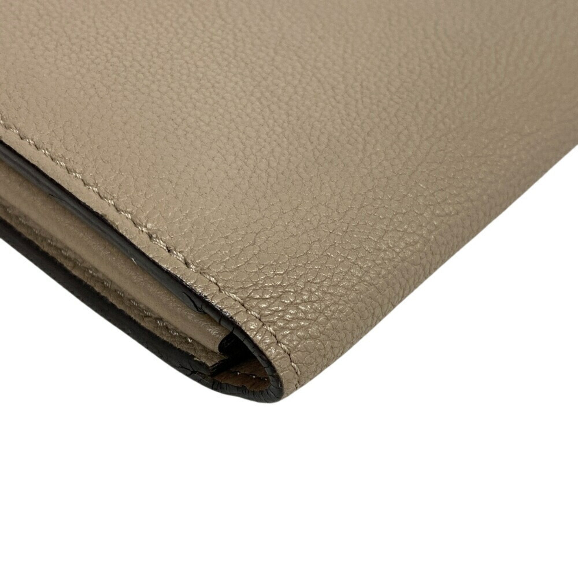 Louis Vuitton Parnassea Beige Leather Long Wallet (Bi-Fold) (Pre-Owned)