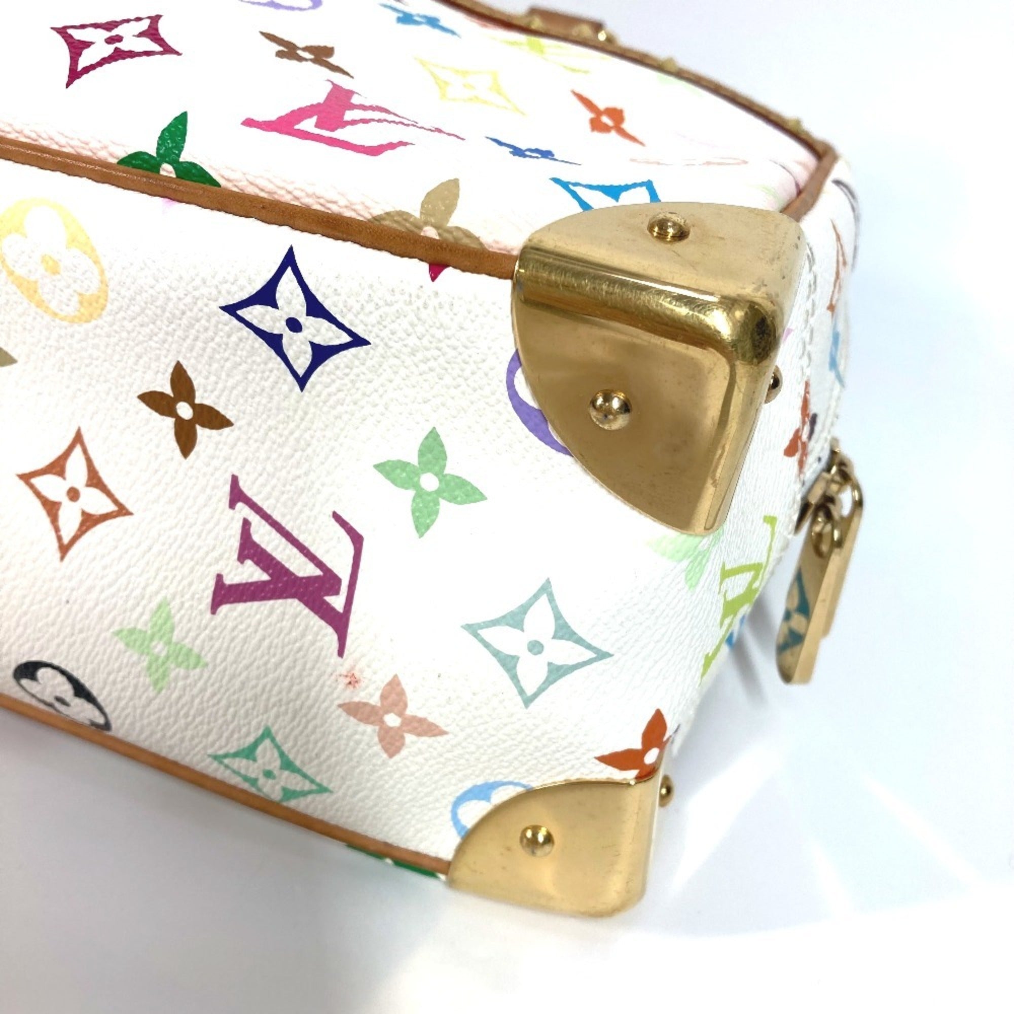 Louis Vuitton Multi-Color White Monogram Multicolore Canvas Boston Bag Handbag (Pre-Owned)