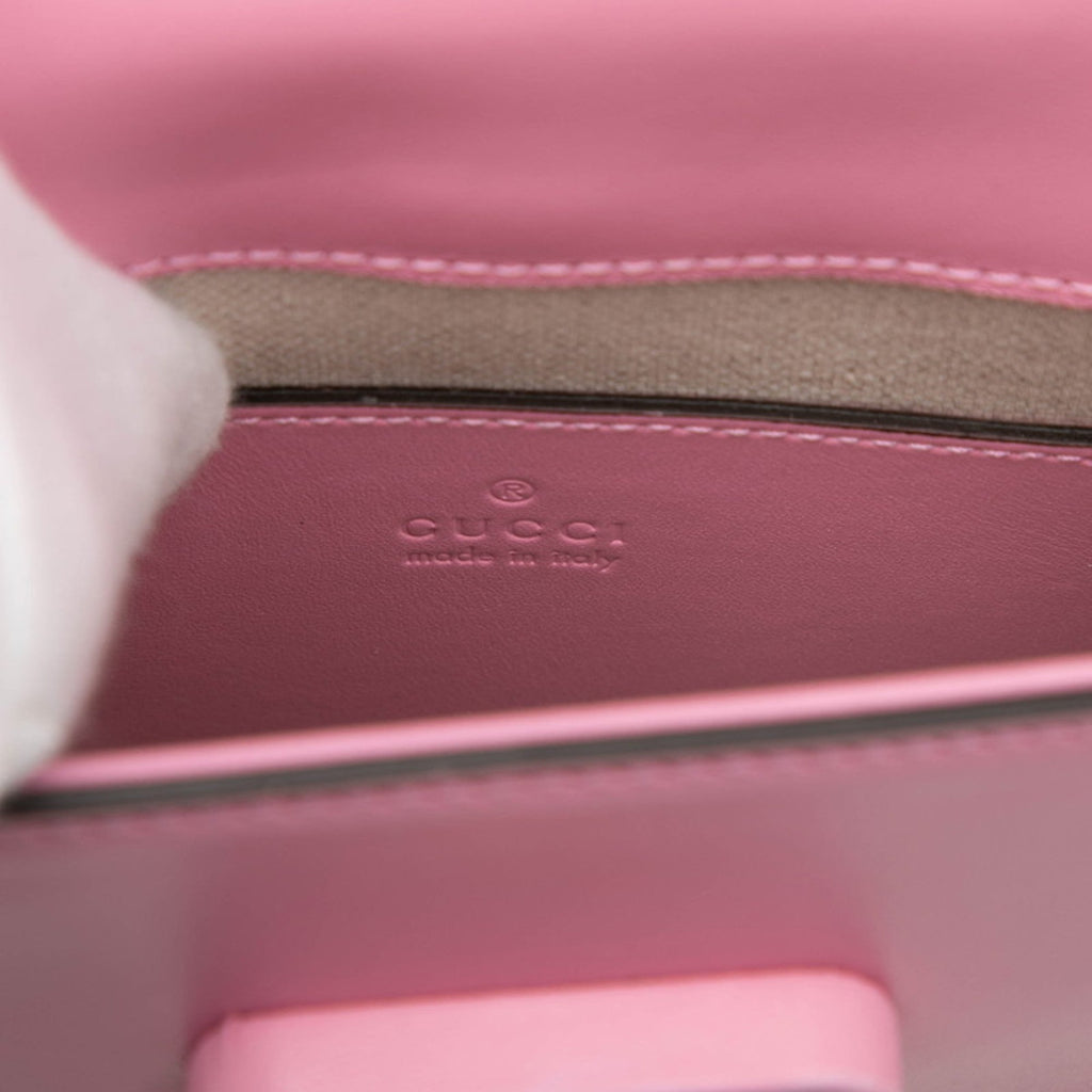 Gucci Pink Leather Backpack Handbag (Pre-Owned)