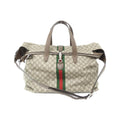 Gucci Beige Brown Gg Supreme Leather Boston Bag (Pre-Owned)