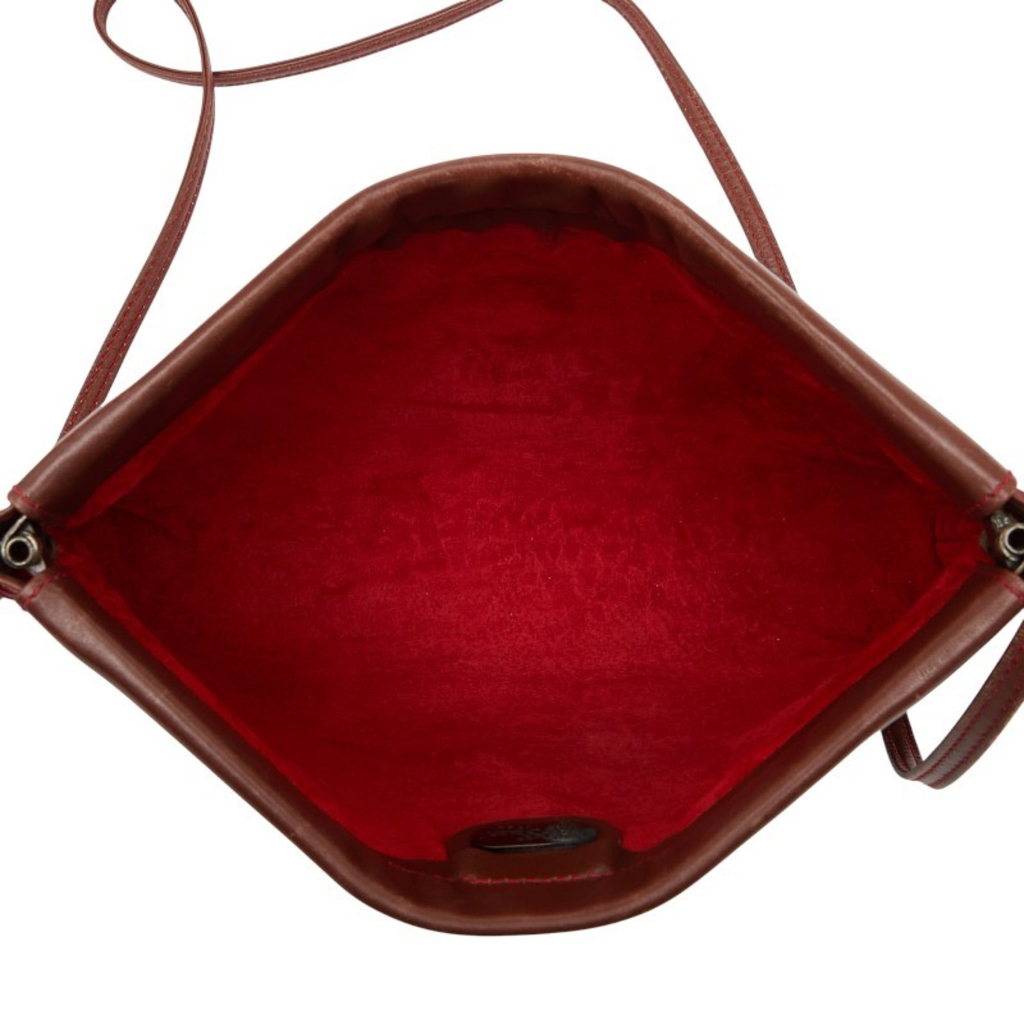 Gucci Red Brown Leather Shoulder Bag (Pre-Owned)