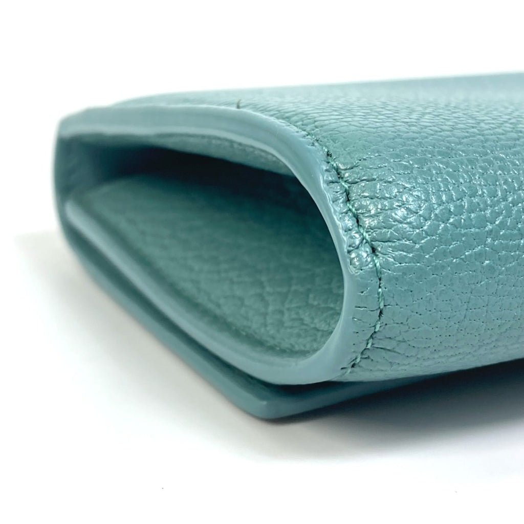 Bottega Veneta Blue Leather Long Wallet (Bi-Fold) (Pre-Owned)