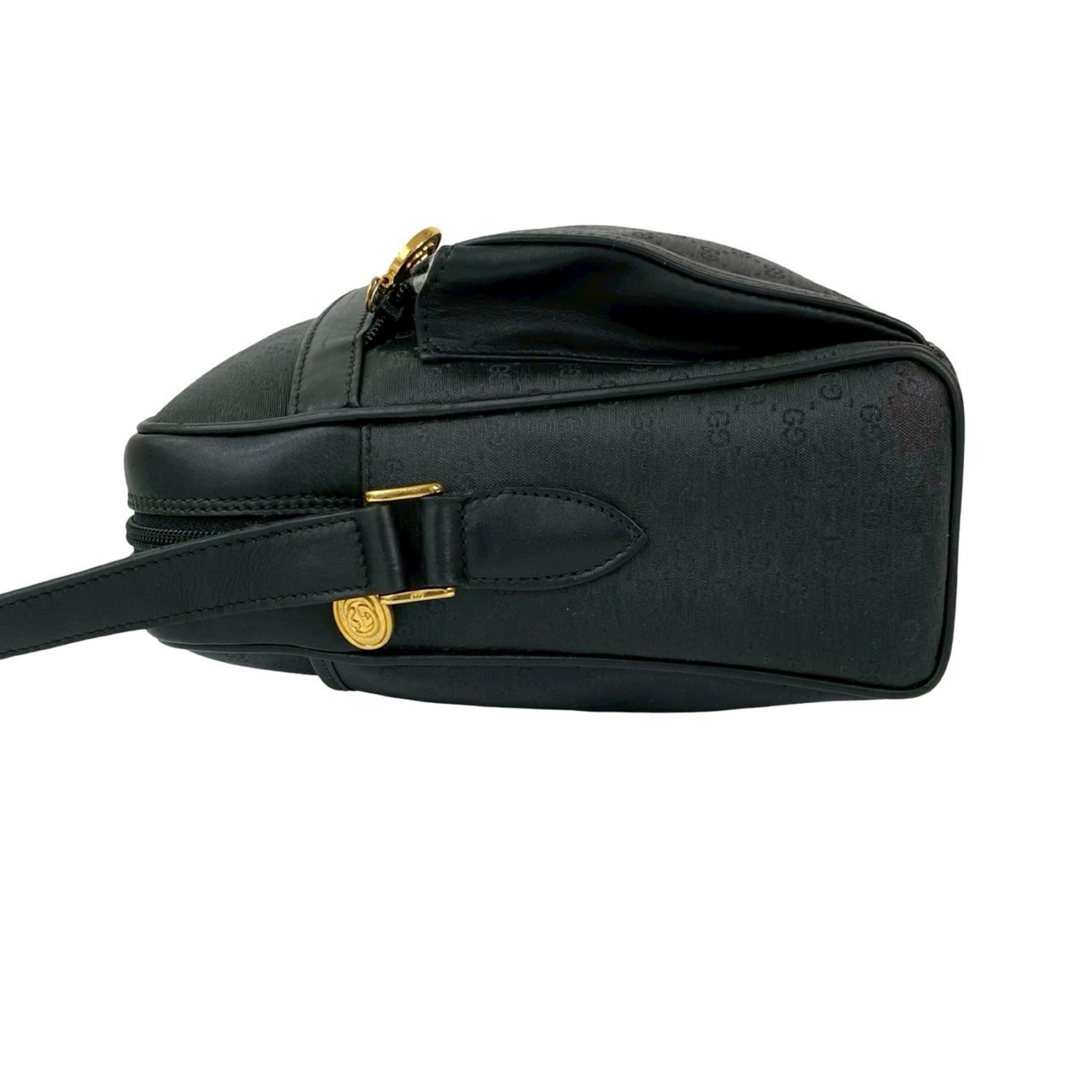 Gucci Black Leather Pvc Pochette Shoulder Bag (Pre-Owned)