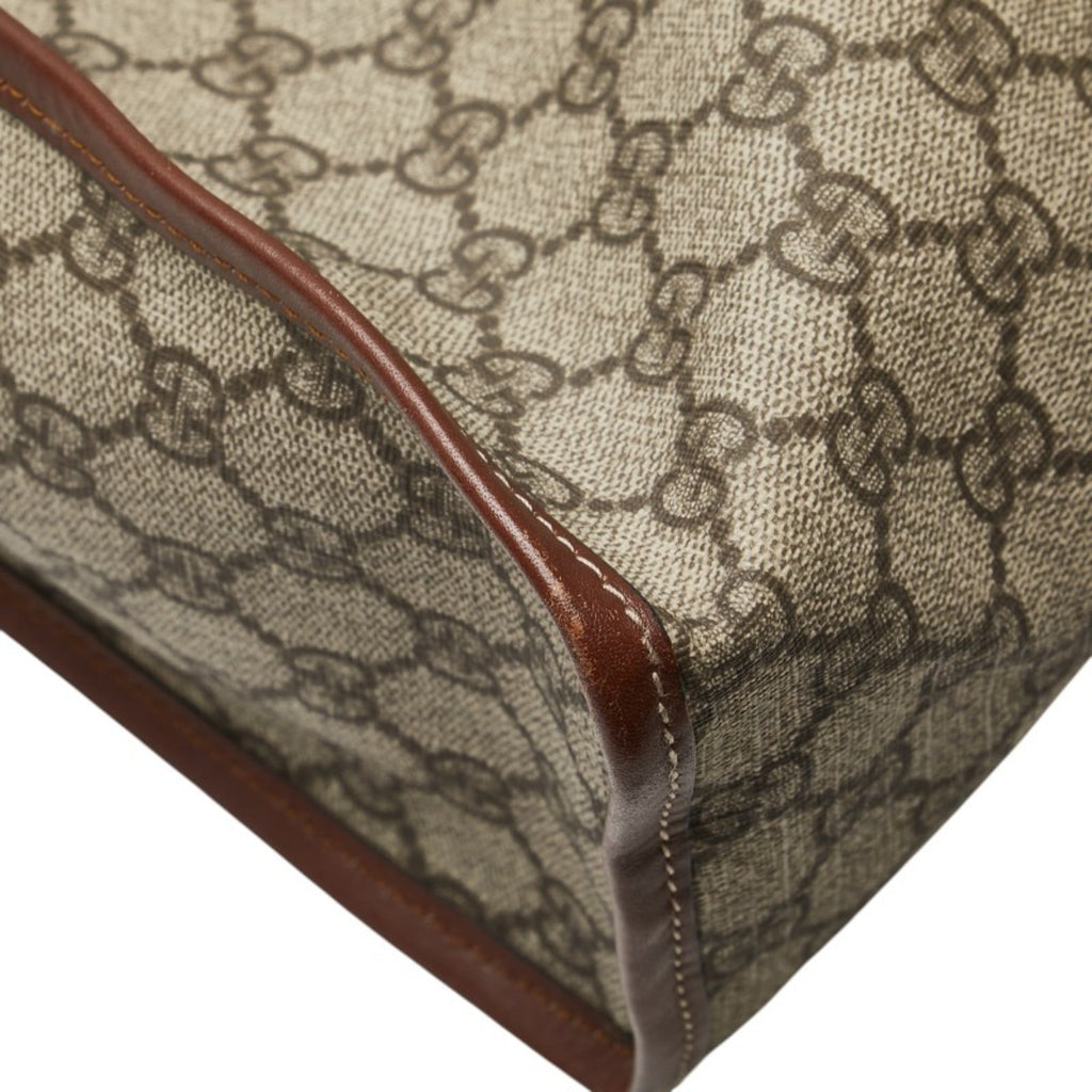 Gucci Sherry Line Beige Brown Pvc Leather Tote Bag (Pre-Owned)