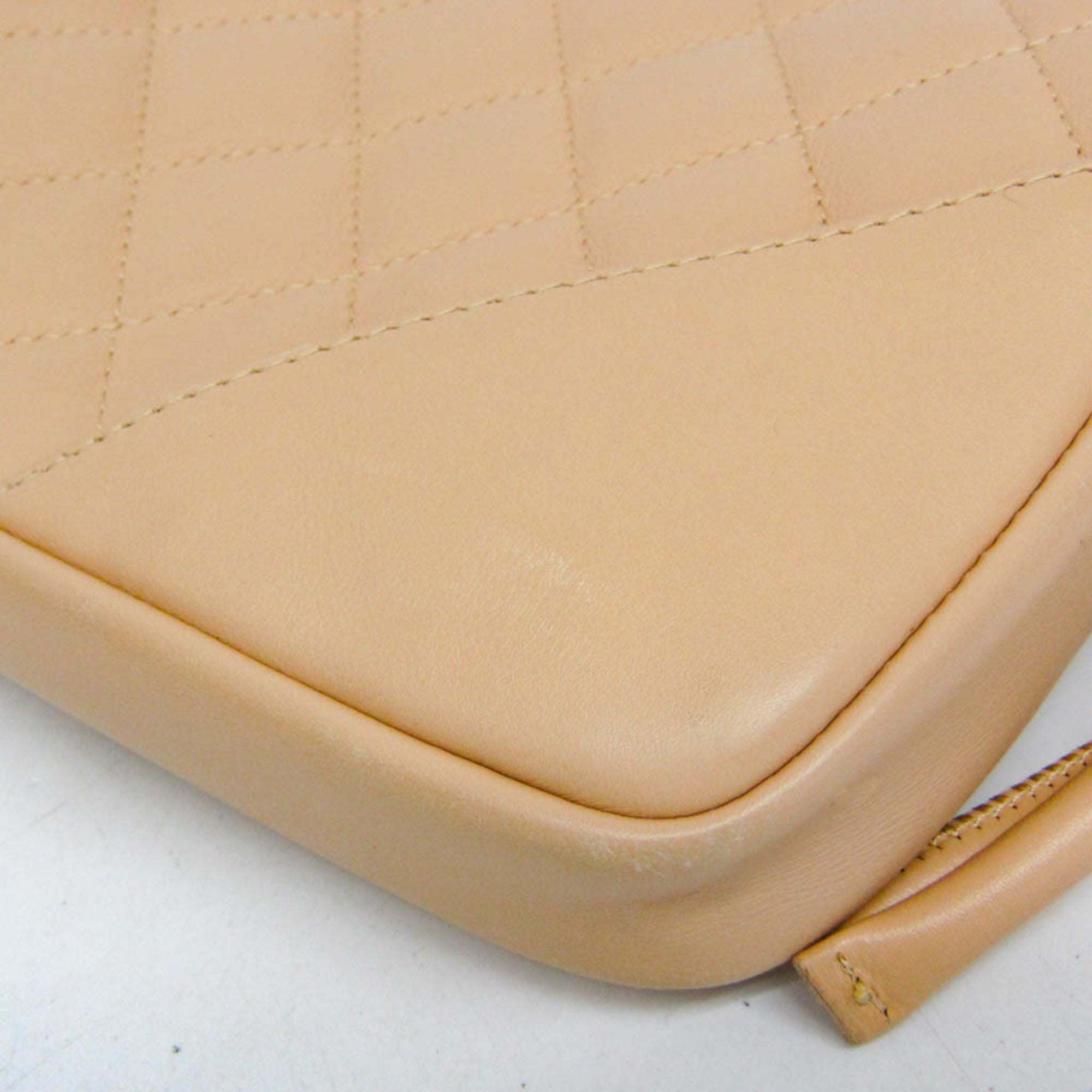 Chanel Ligne Cambon Light Beige Leather Handbag (Pre-Owned)