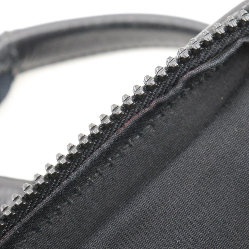 Bottega Veneta Black Gray Canvas Leather Tote Bag (Pre-Owned)