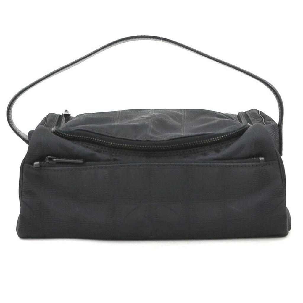 Chanel Black Nylon Jacquard Handbag Vanity Bag (Pre-Owned)