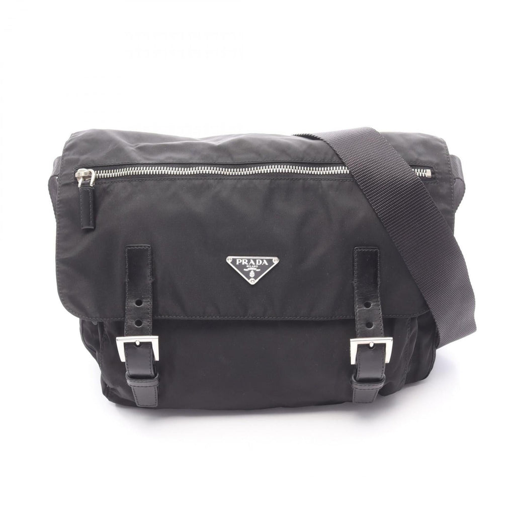 Prada Black Nylon Saffiano Triangle Handbag Shoulder Bag (Pre-Owned)