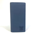 Louis Vuitton Navy Leather Long Wallet (Bi-Fold) (Pre-Owned)