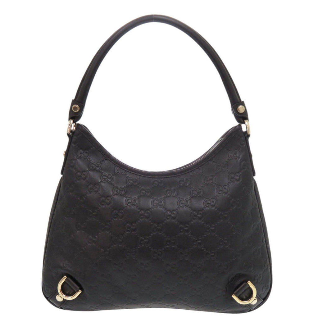 Gucci Black Leather Handbag Shoulder Bag (Pre-Owned)
