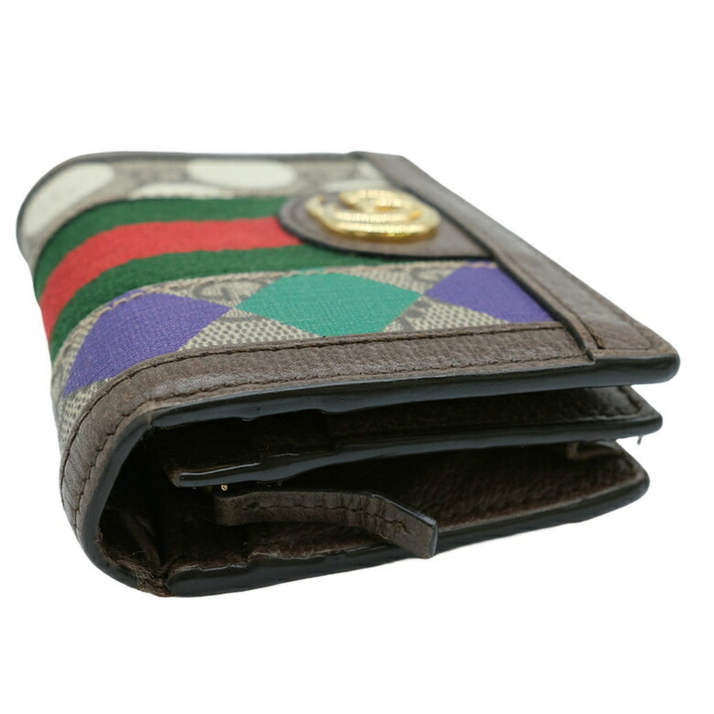 Gucci Beige Brown Multi-Color Gg Supreme Wallet (Bi-Fold) (Pre-Owned)