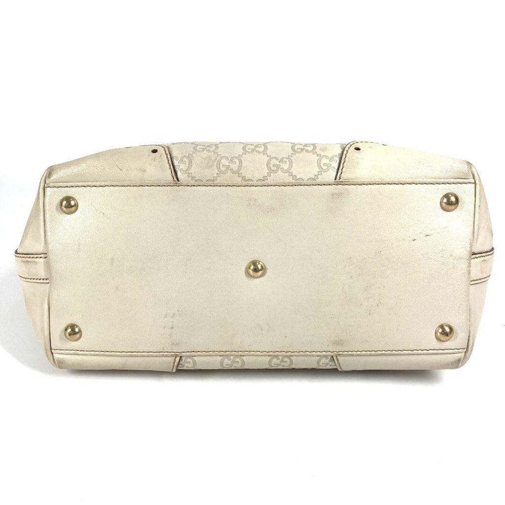 Gucci Off-White Leather Shoulder Bag Tote Bag (Pre-Owned)
