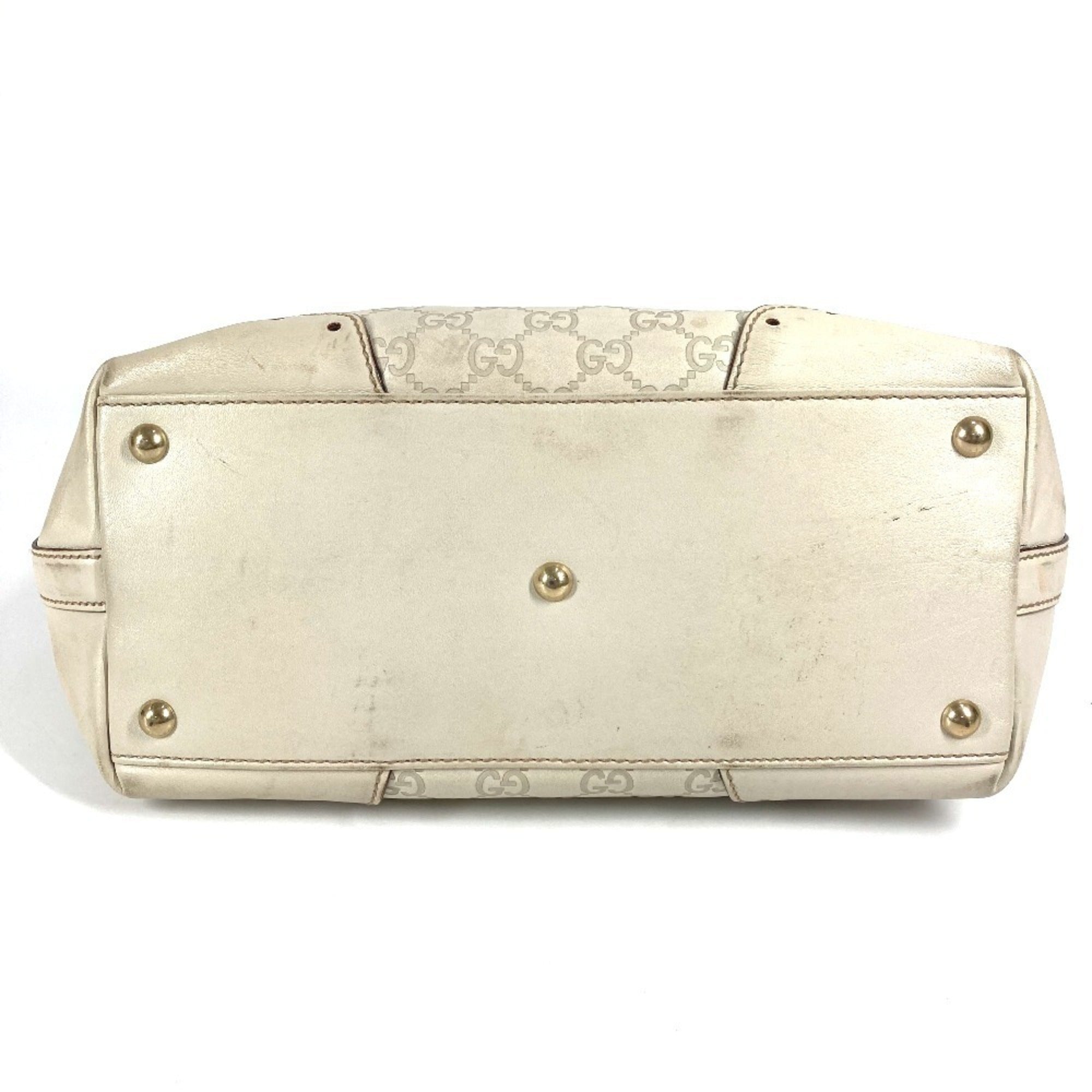Gucci Off-White Leather Shoulder Bag Tote Bag (Pre-Owned)