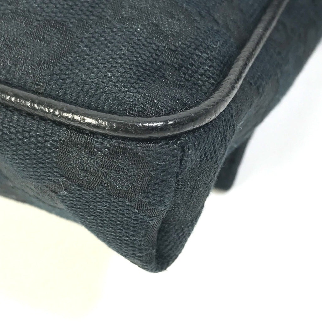 Gucci Black Gg Canvas Leather Fanny Pack (Pre-Owned)