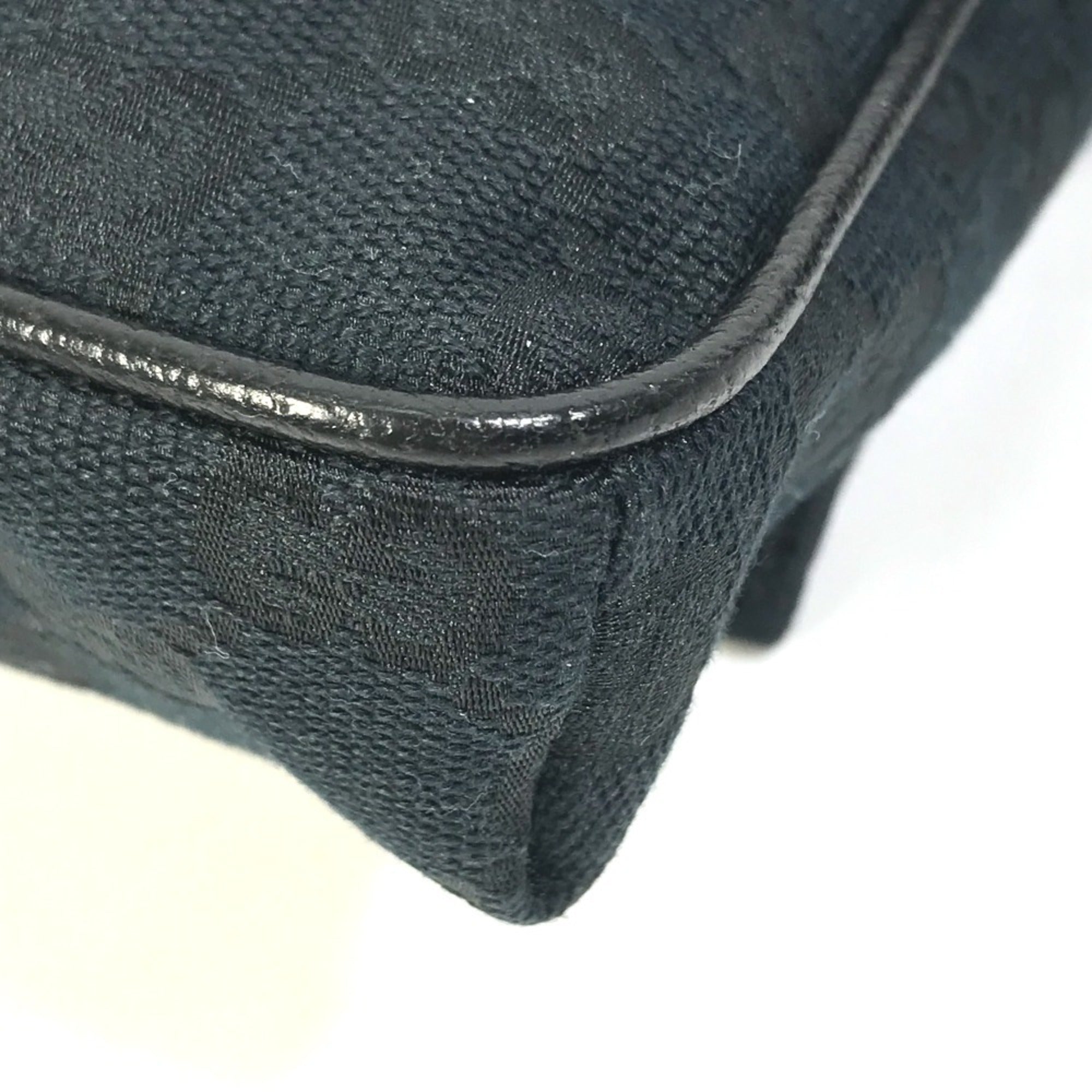 Gucci Black Gg Canvas Leather Fanny Pack (Pre-Owned)