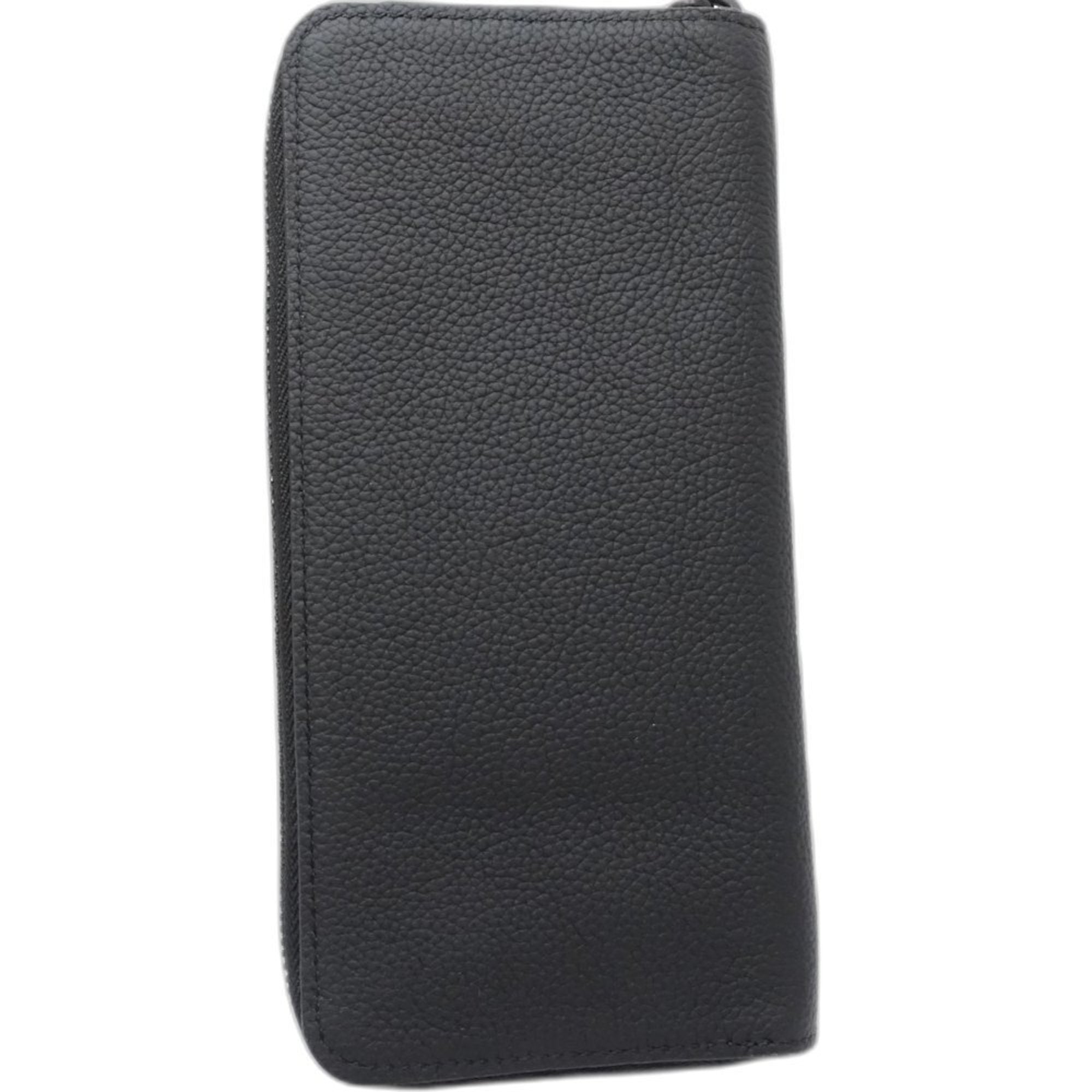 Louis Vuitton Noir Leather Long Wallet (Bi-Fold) (Pre-Owned)