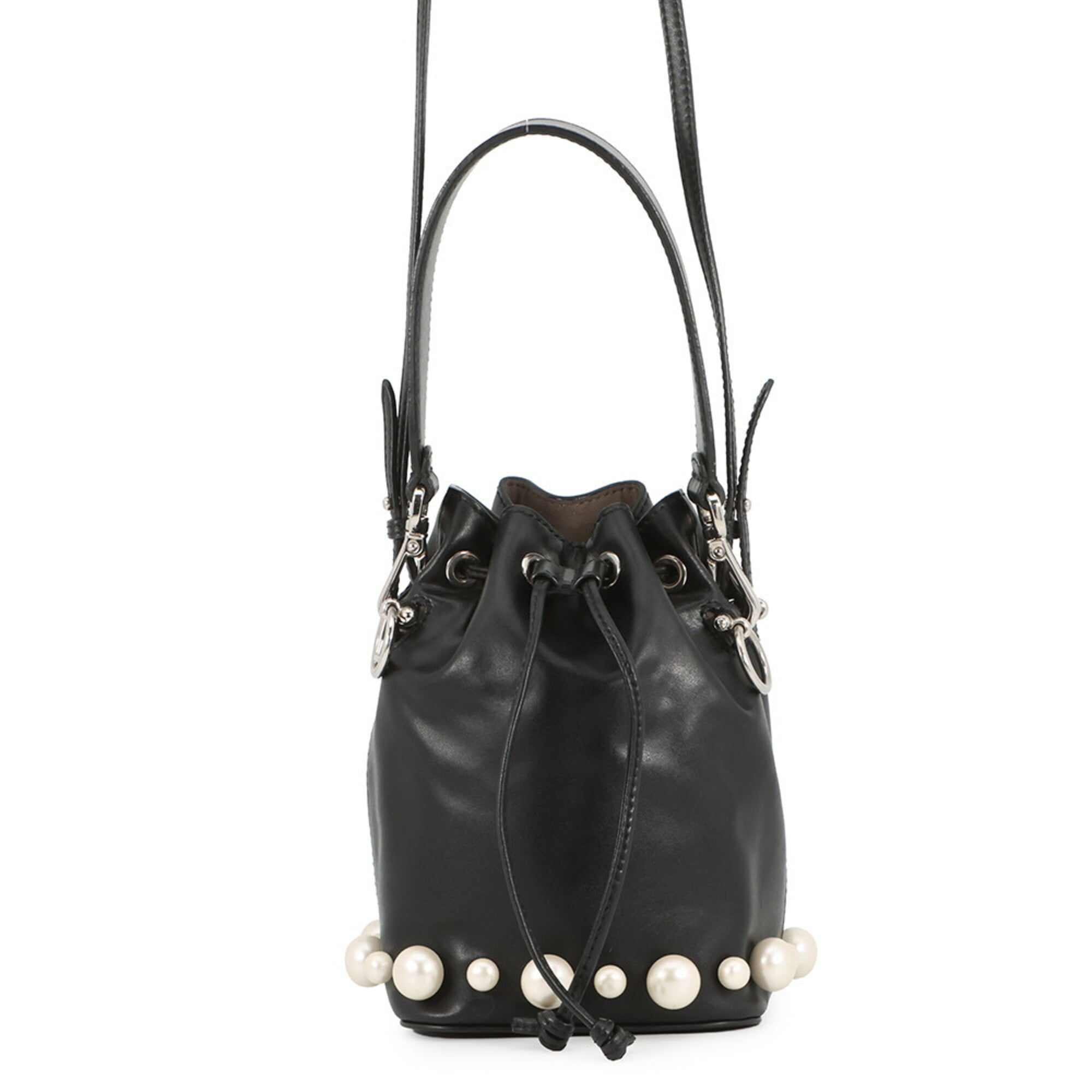 Fendi Black Leather Handbag Shoulder Bag (Pre-Owned)