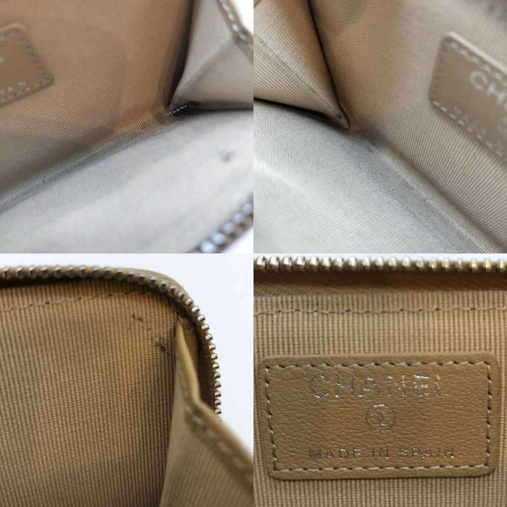 Chanel Matelasse Beige Light Brown Leather Pochette (Pre-Owned)