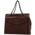 Chanel Brown Leather Handbag Tote Bag (Pre-Owned)