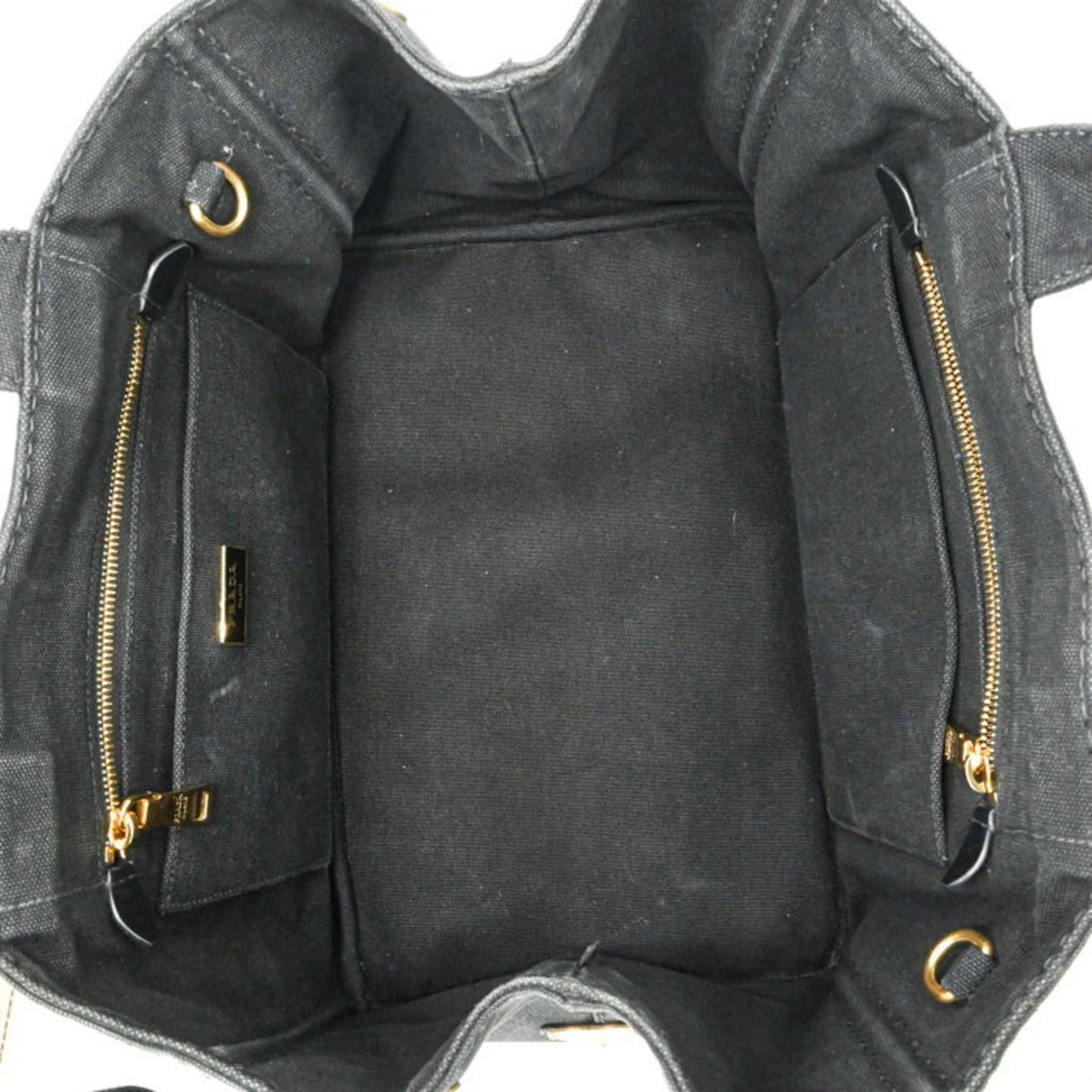 Prada Black Denim Handbag Shoulder Bag Tote Bag (Pre-Owned)