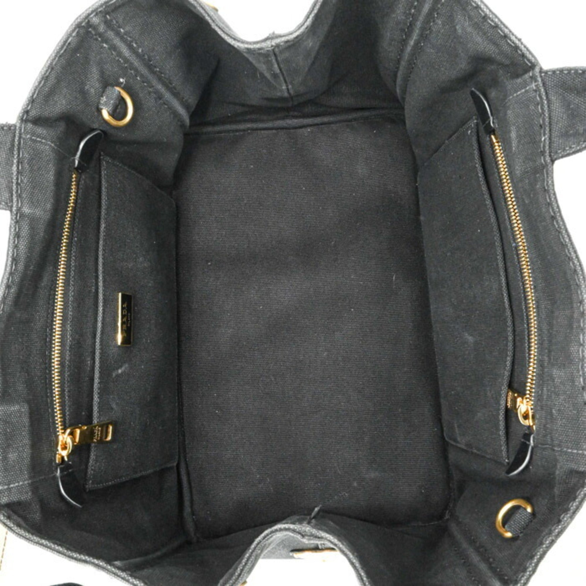 Prada Black Denim Handbag Shoulder Bag Tote Bag (Pre-Owned)