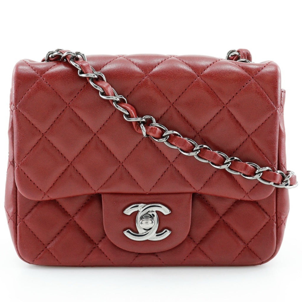 Chanel Red Color Leather Shoulder Bag (Pre-Owned)