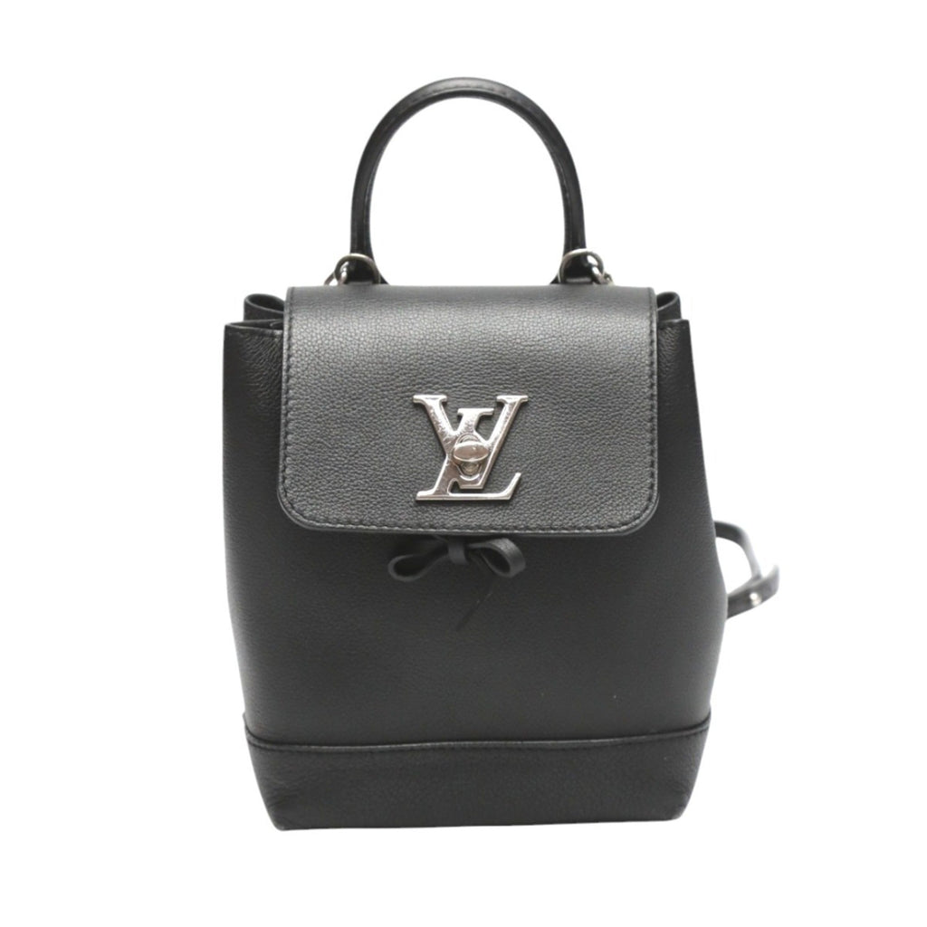 Louis Vuitton Black Noir Leather Backpack (Pre-Owned)