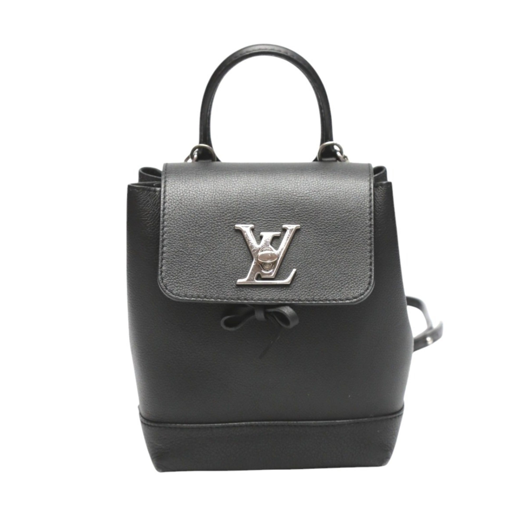 Louis Vuitton Black Noir Leather Backpack (Pre-Owned)