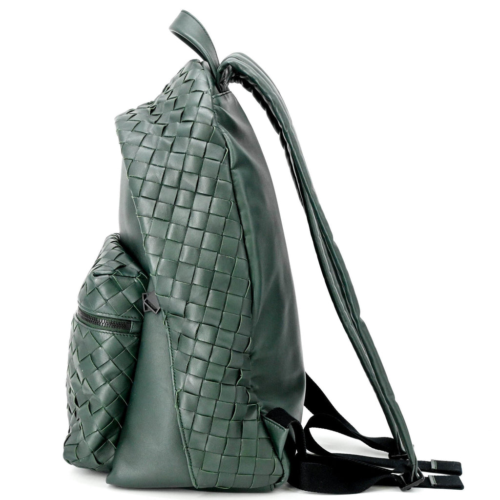 Bottega Veneta Green Intrecciato Backpack (Pre-Owned)