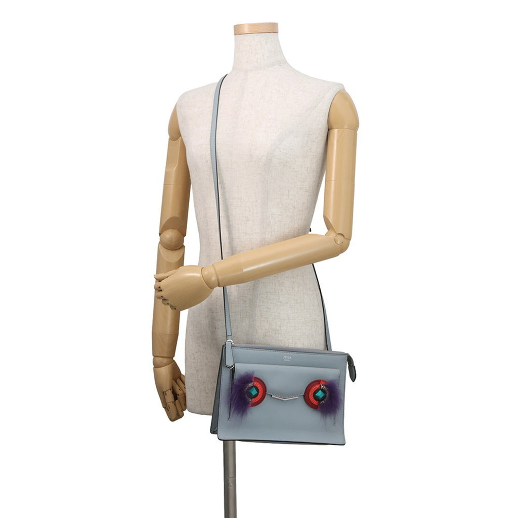 Fendi Gray Multi-Color Leather Clutch Bag Handbag Shoulder Bag (Pre-Owned)