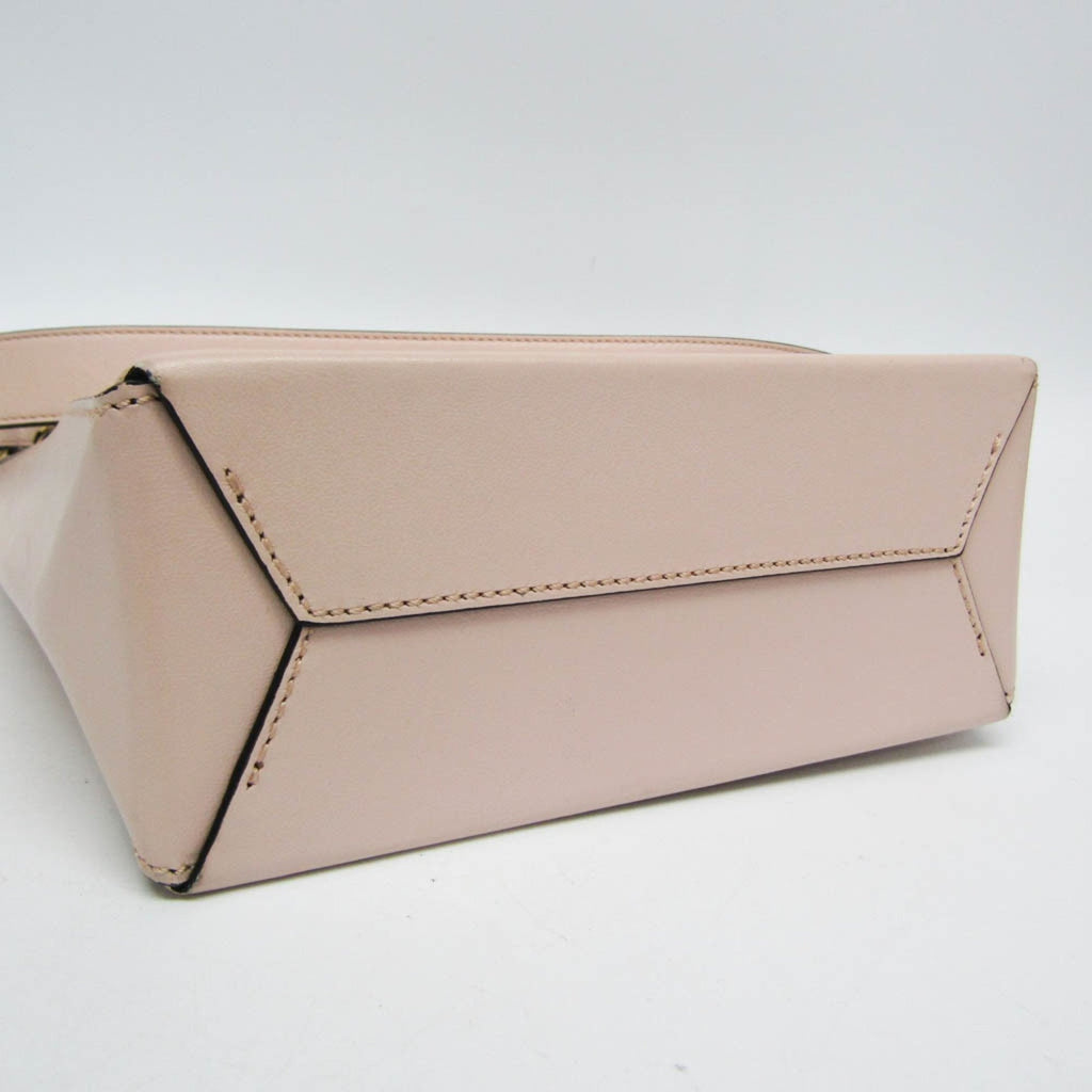 Fendi Black Light Beige Light Pink Leather Handbag Shoulder Bag (Pre-Owned)