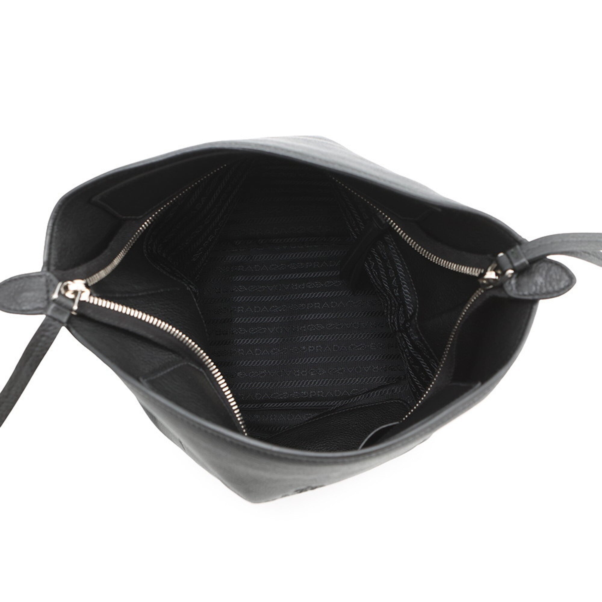 Prada Black Leather Handbag Shoulder Bag (Pre-Owned)