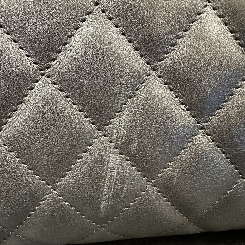 Chanel Black Leather Handbag Shoulder Bag Tote Bag (Pre-Owned)