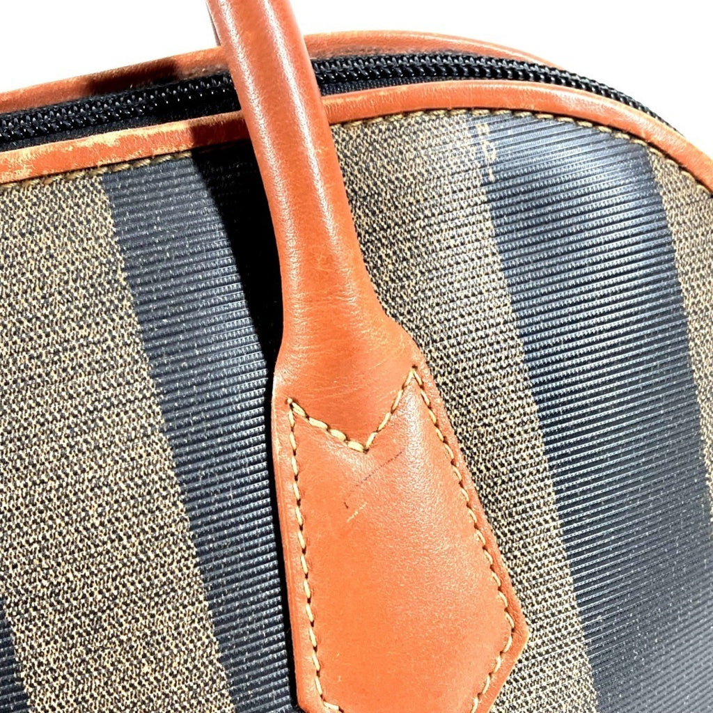 Fendi Pequin Brown Khaki Pvc Leather Handbag Tote Bag (Pre-Owned)
