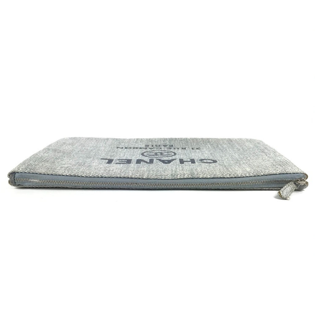 Chanel Blue Canvas Clutch Bag Pouch (Pre-Owned)
