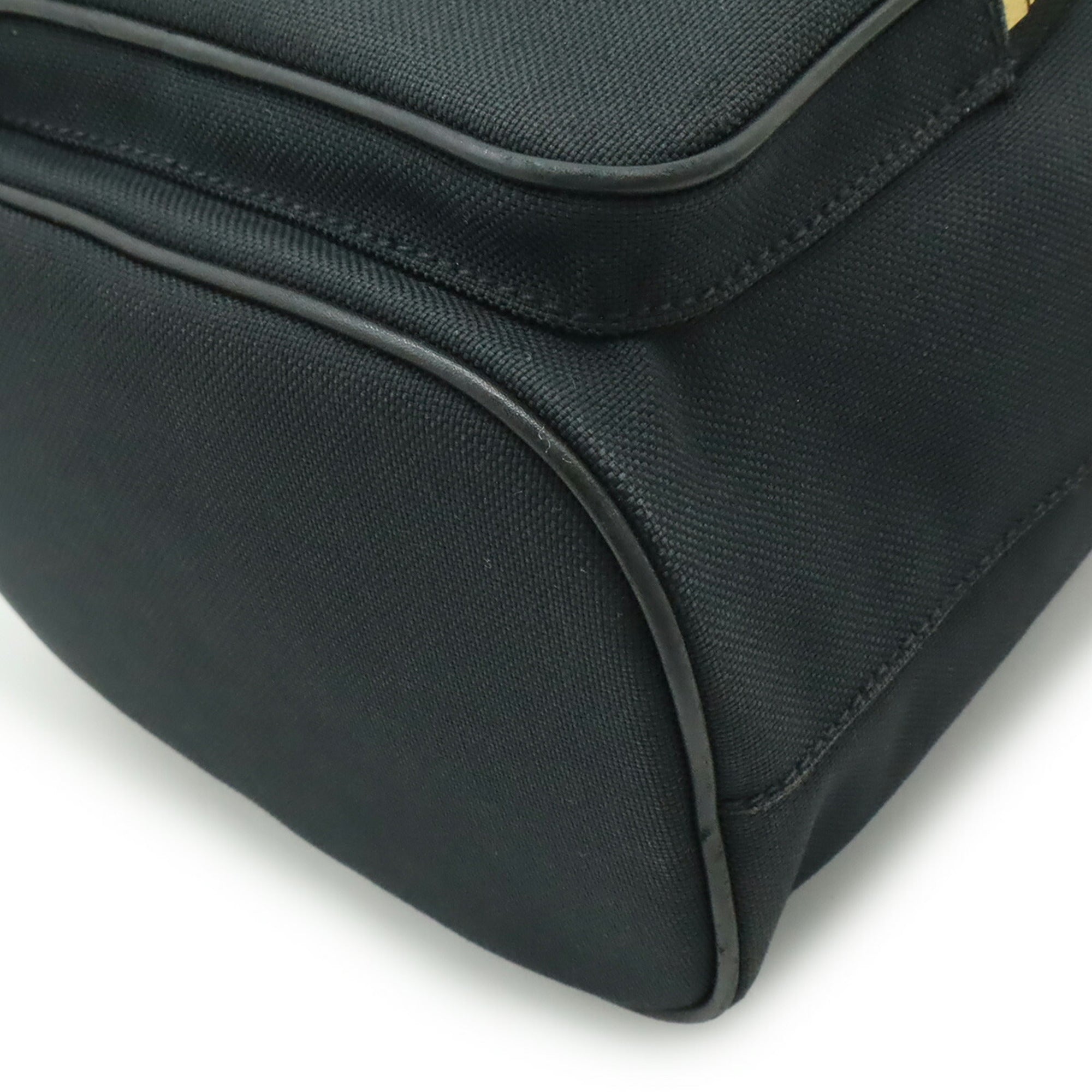 Prada Black Nero Canvas Handbag Shoulder Bag (Pre-Owned)