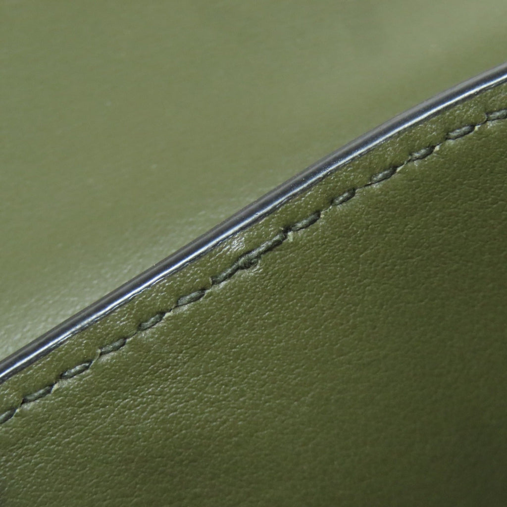 Prada Khaki Leather Shoulder Bag (Pre-Owned)