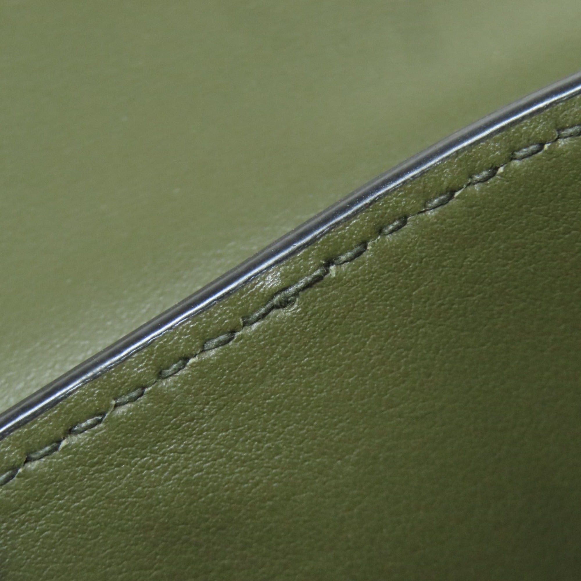 Prada Khaki Leather Shoulder Bag (Pre-Owned)
