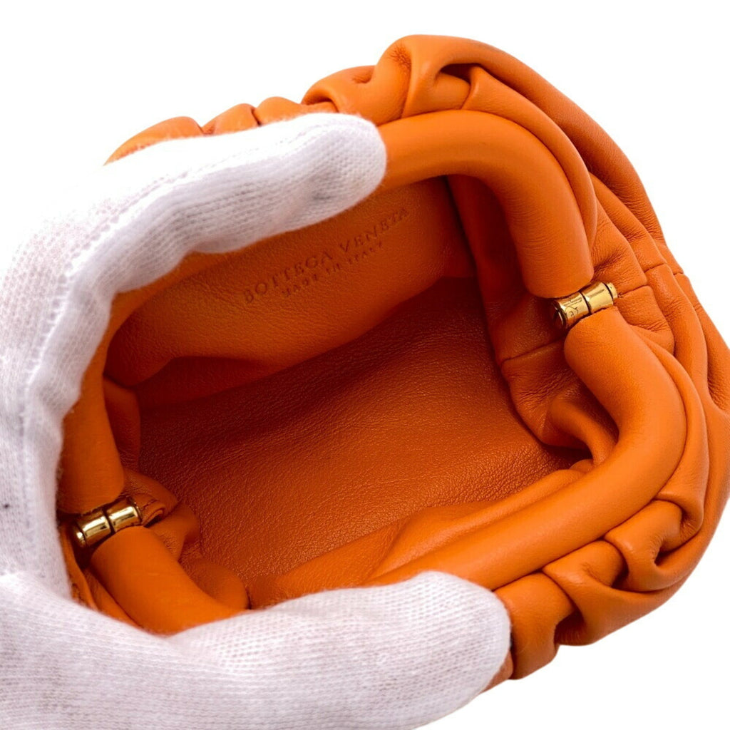 Bottega Veneta Orange Leather Coin Purse/Coin Case (Pre-Owned)