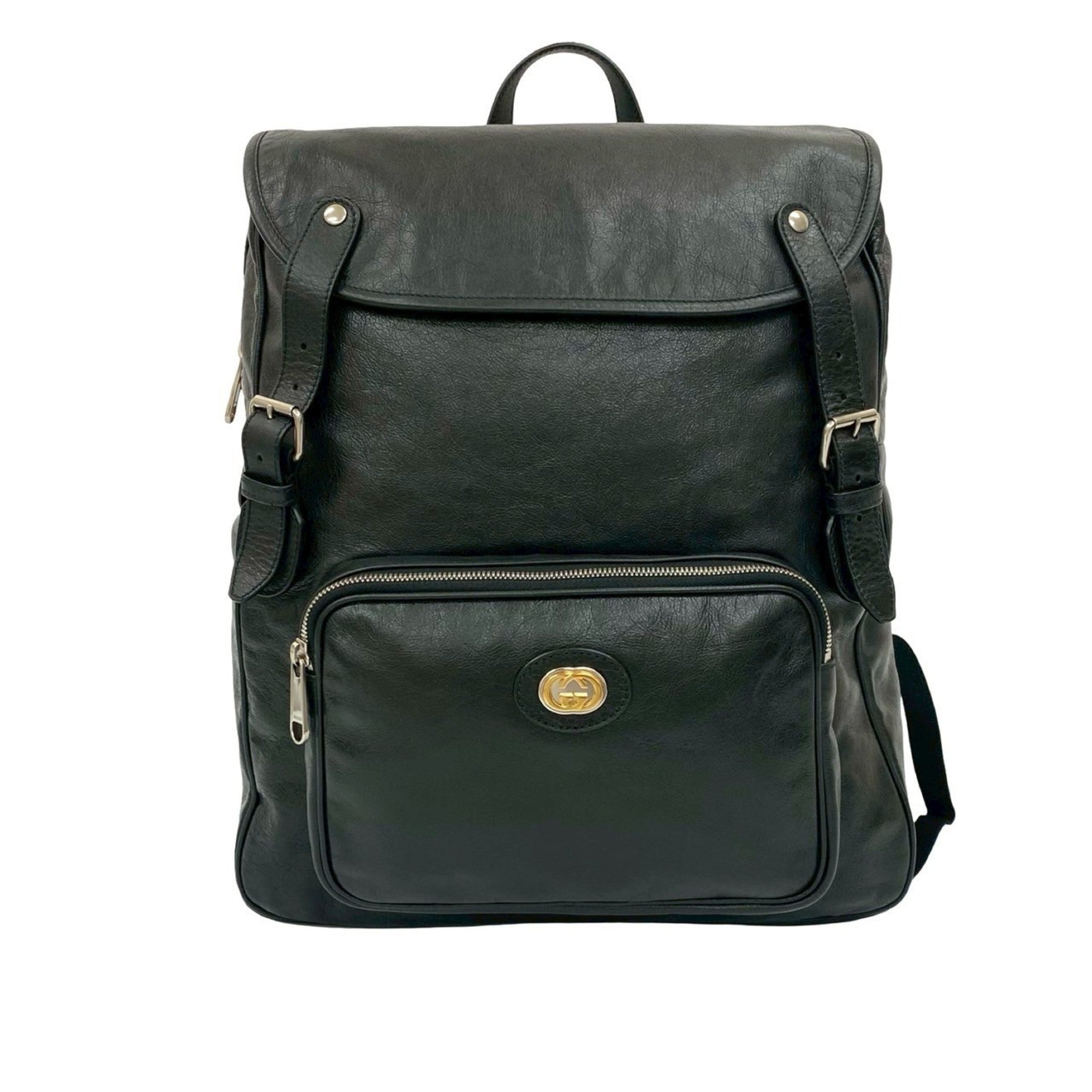 Gucci Black Leather Backpack (Pre-Owned)