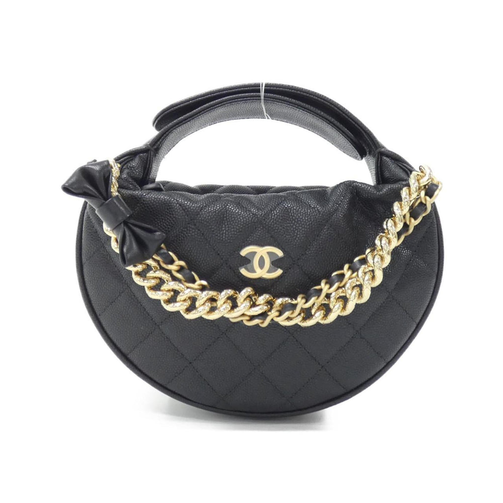 Chanel Black Grained Calfskin Handbag (Pre-Owned)