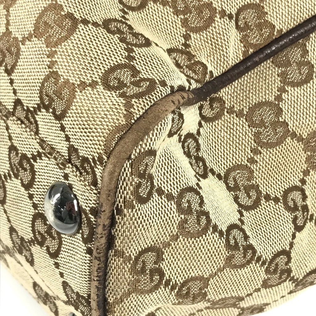 Gucci Beige Dark Brown Gg Canvas Shoulder Bag Tote Bag (Pre-Owned)
