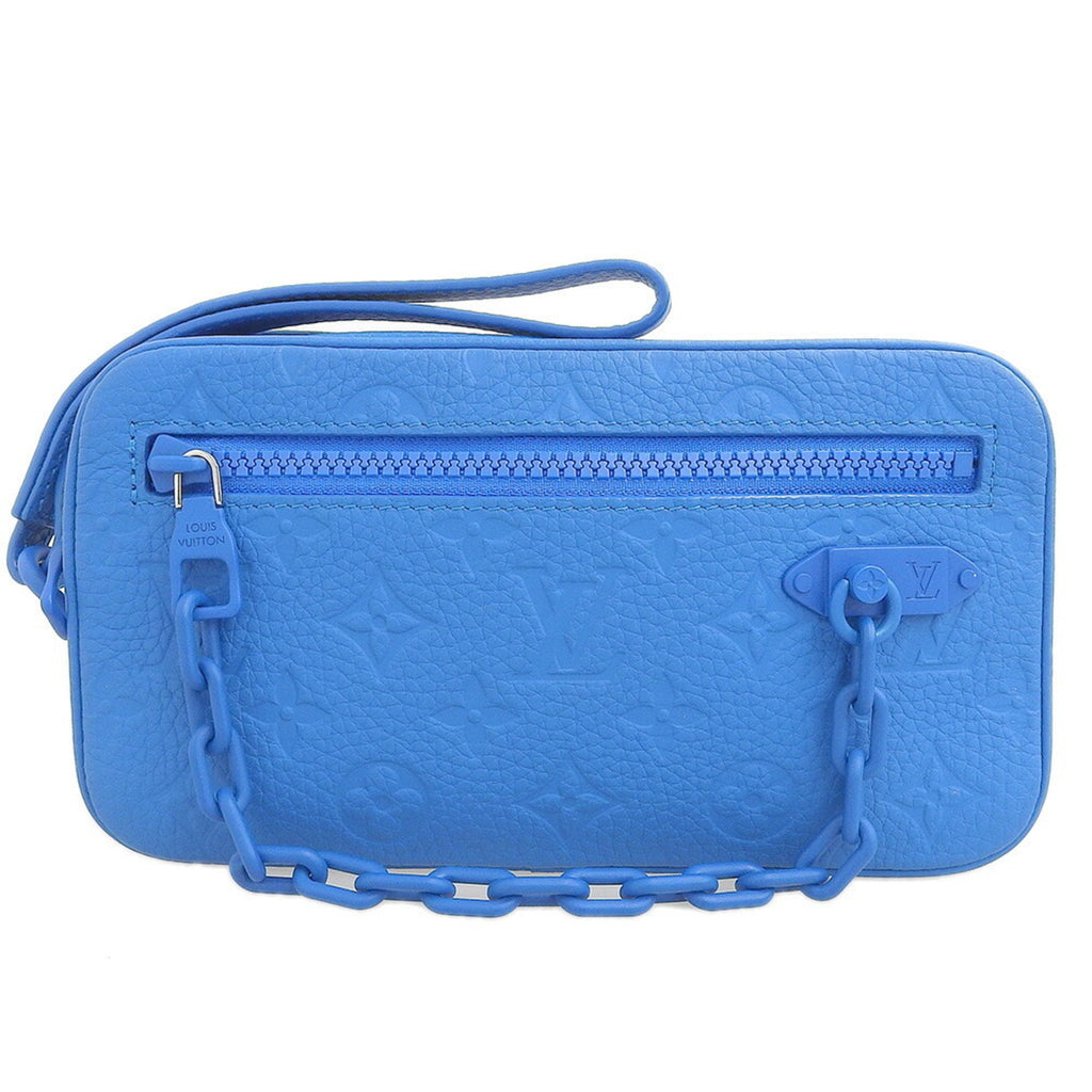 Louis Vuitton Blue Leather Clutch Bag Pochette (Pre-Owned)